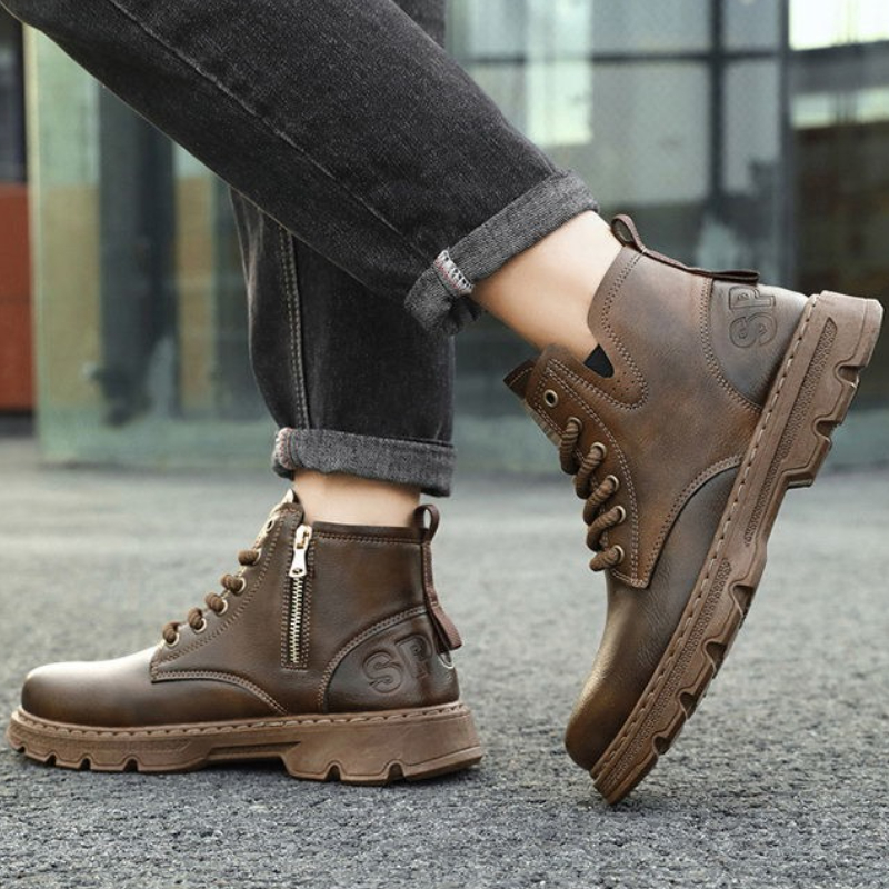 Leather Work Boots - ​ Stivali da lavoro alti in