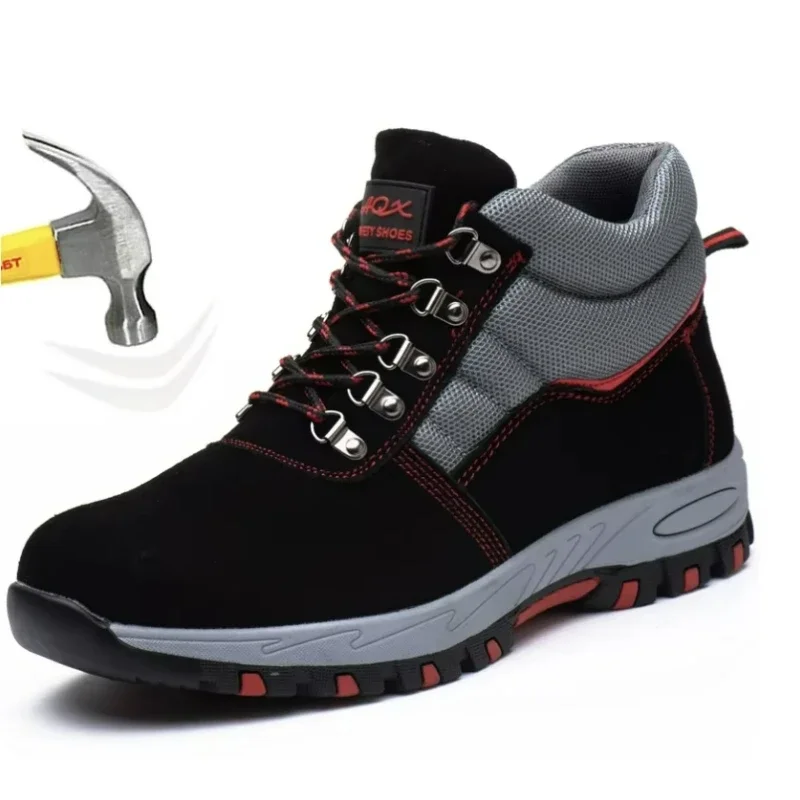 Leather Work Boots - Stivali antinfortunistici da uomo di alta