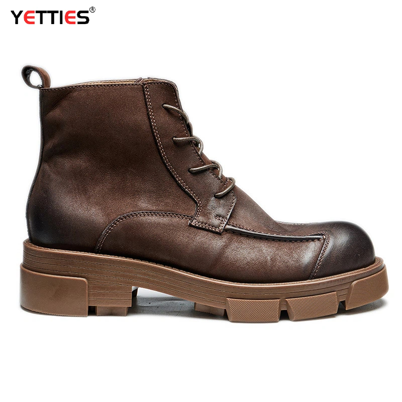 Leather Work Boots - Stivali da combattimento stile britannico da
