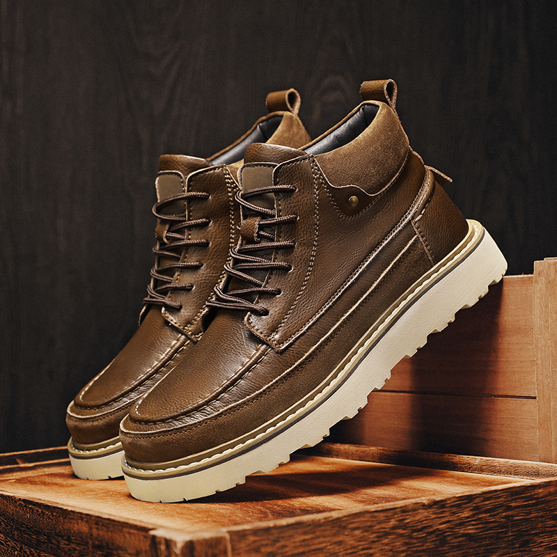 Leather Work Boots - Stivali da lavoro da uomo marroni